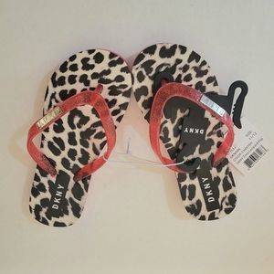 Girls Zoey Cheetah print flip-flop slippers size 11/12